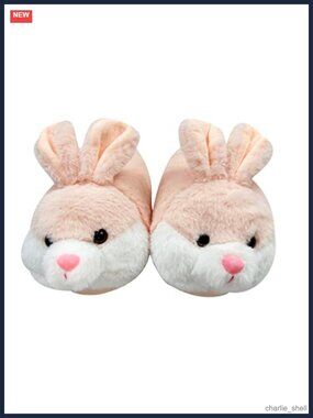 Plush Bunny Animal Slippers Fuzzy Non-Slip Indoor House Shoes
